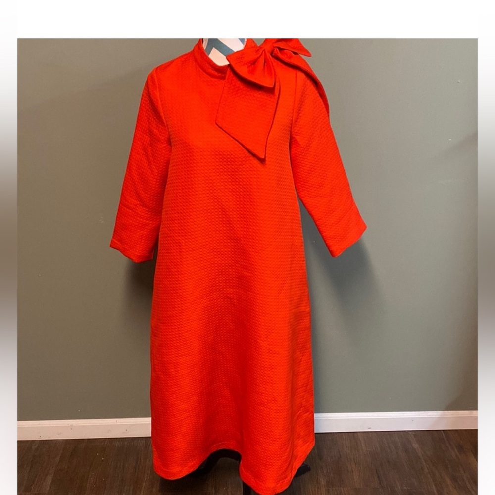 Vibrant Orange Bow Dress